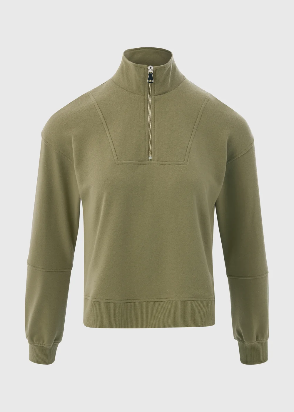 Khaki Half Zip Top - S Image 5