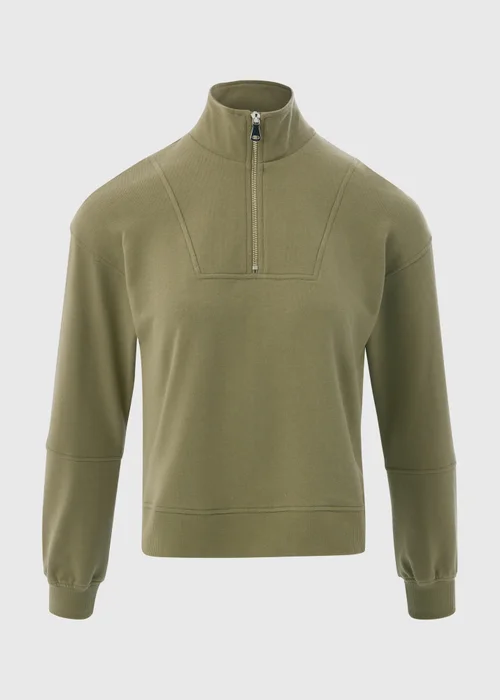 Khaki Half Zip Top - S Image 5