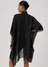 Black Solid Kimono - One Size Image 2
