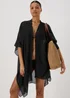 Black Solid Kimono - One Size Image 1