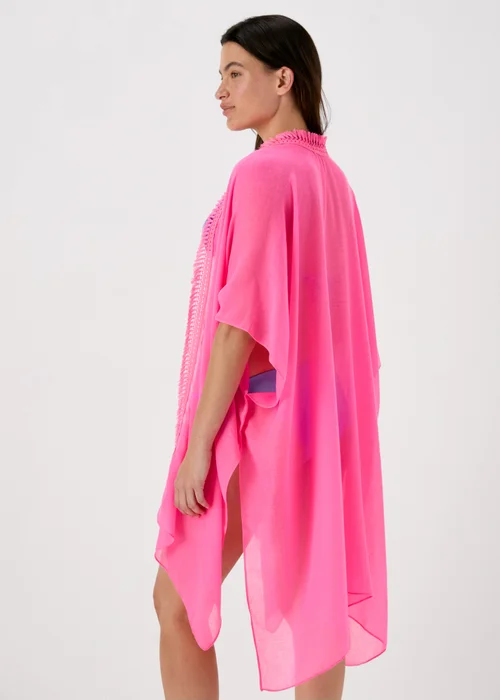 Pink Solid Kimono - One Size Image 2