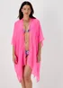 Pink Solid Kimono - One Size Image 1
