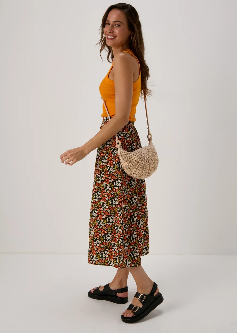 Natural Cross Body Crochet Bag - One Size Image 1