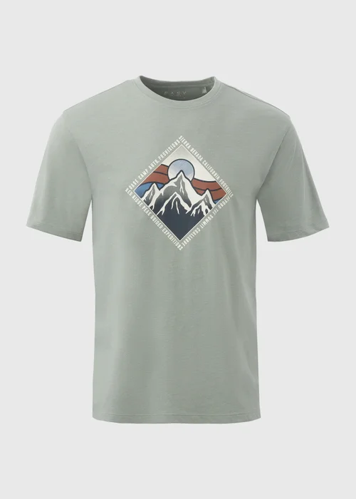 Dark Sage Mountain Print T-Shirt - S Image 5