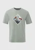 Dark Sage Mountain Print T-Shirt - S Image 5