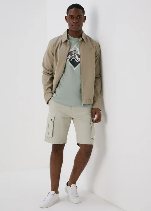 Dark Sage Mountain Print T-Shirt - S Image 4