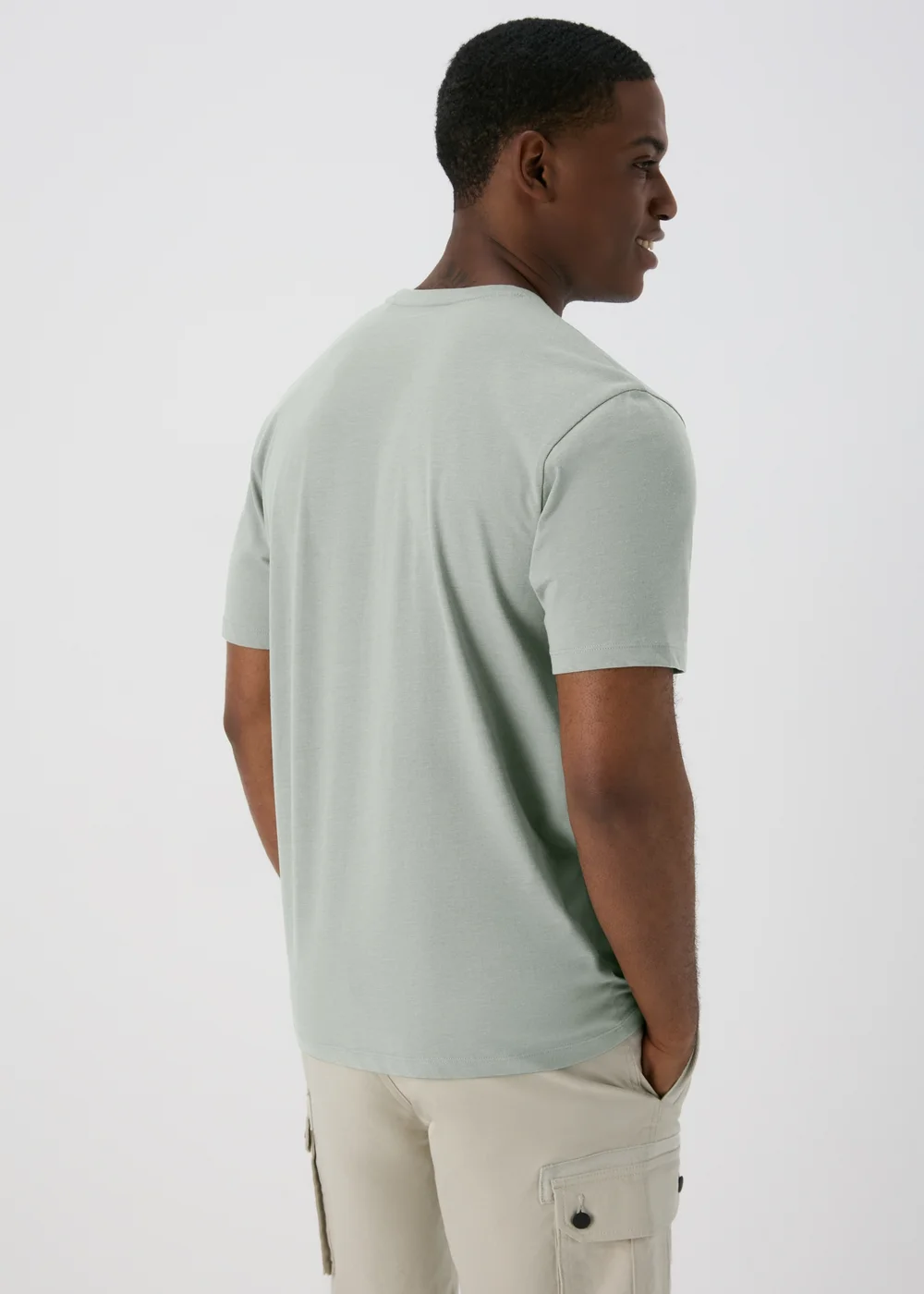 Dark Sage Mountain Print T-Shirt - S Image 2