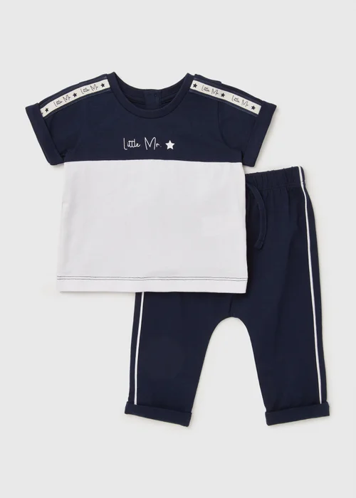 Kids Blue Little Mr Jersey Set (Newborn-23mths) - 0-3 months Image 1