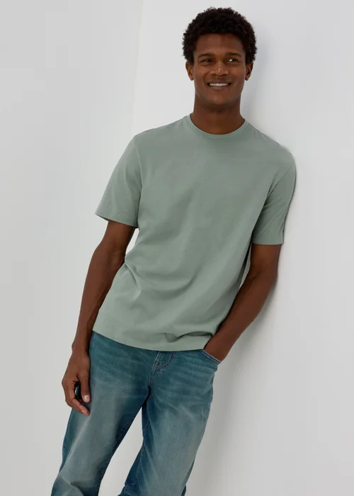 Green Essential Crew Neck T-Shirt - S Image 1