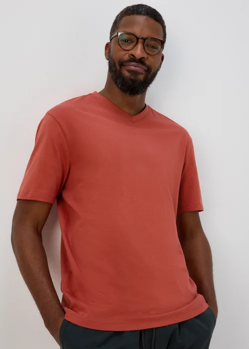 Tuscan Red V Neck Essential T-Shirt - Small Image 1