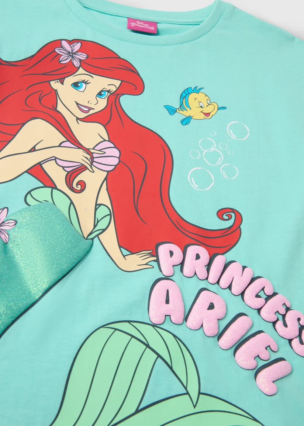 Disney Girls Blue Princess Ariel T-Shirt (1-8yrs) - 1-1.5 Yrs Image 2