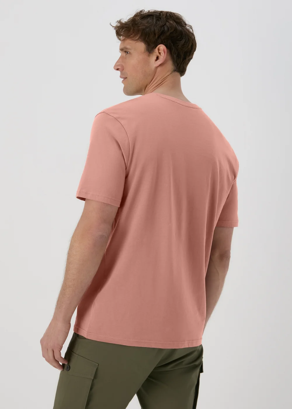 Pink Burlwood Essential V Neck T-Shirt - S Image 2