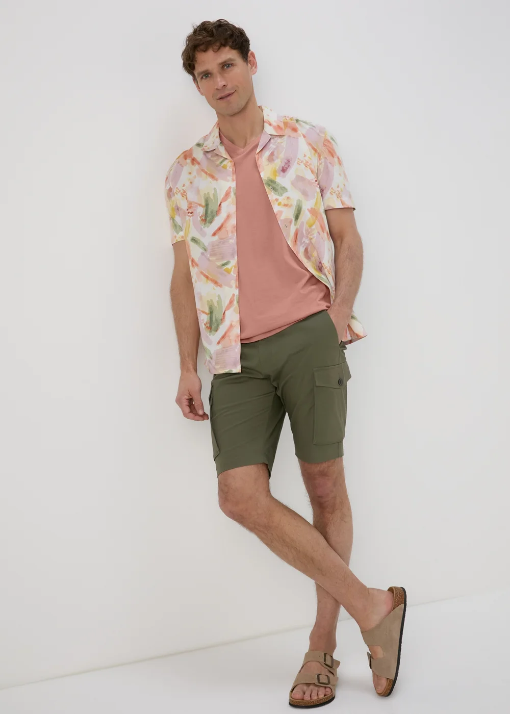 Pink Burlwood Essential V Neck T-Shirt - S Image 4