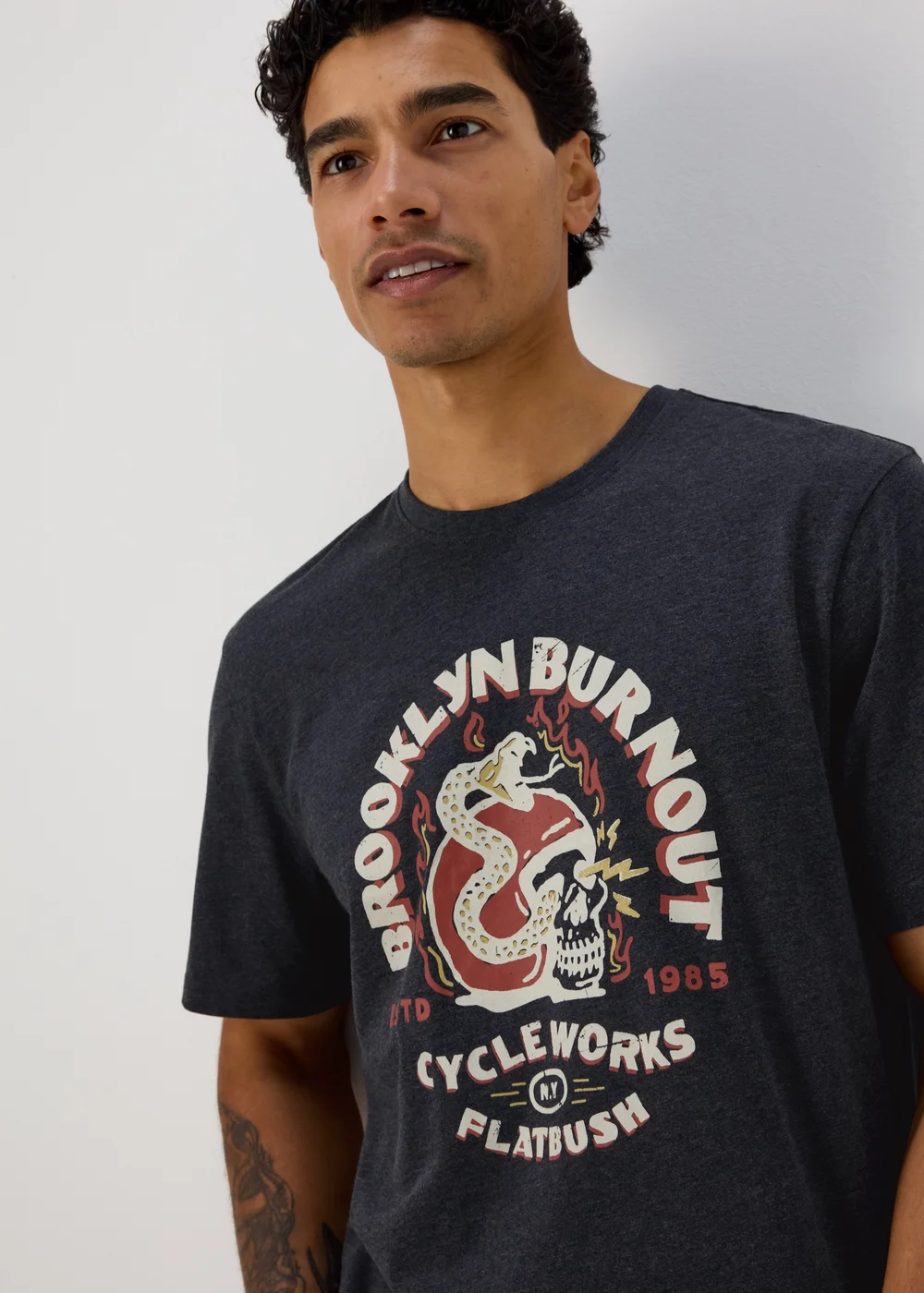 Navy Brooklyn Burnout T-Shirt - S Image 3