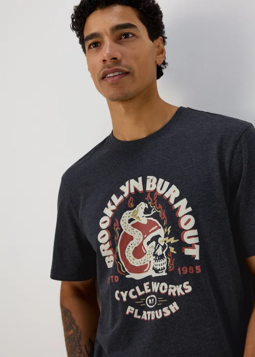 Navy Brooklyn Burnout T-Shirt - S Image 3