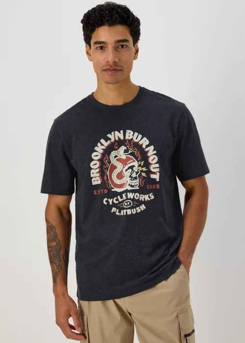 Navy Brooklyn Burnout T-Shirt - S Image 1