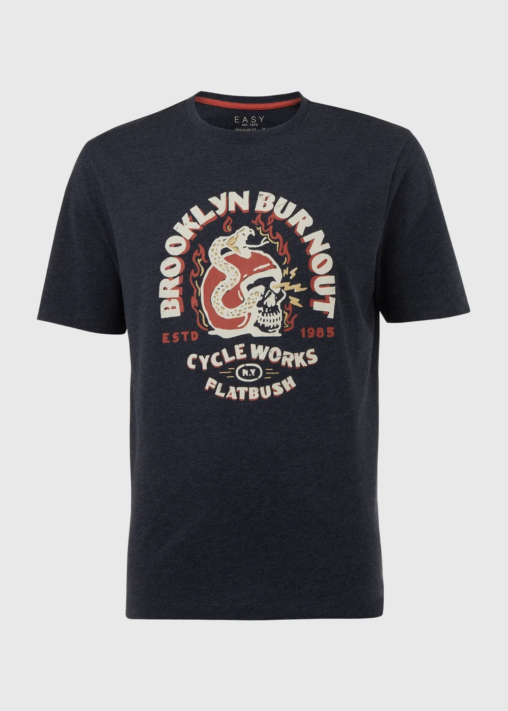 Navy Brooklyn Burnout T-Shirt - S Image 5