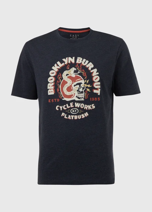 Navy Brooklyn Burnout T-Shirt - S Image 5