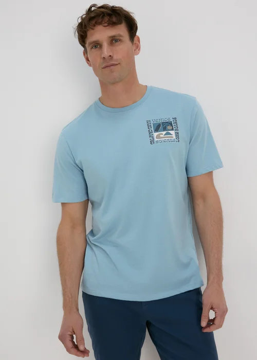 Light Blue Venice Cali T-Shirt - S Image 3
