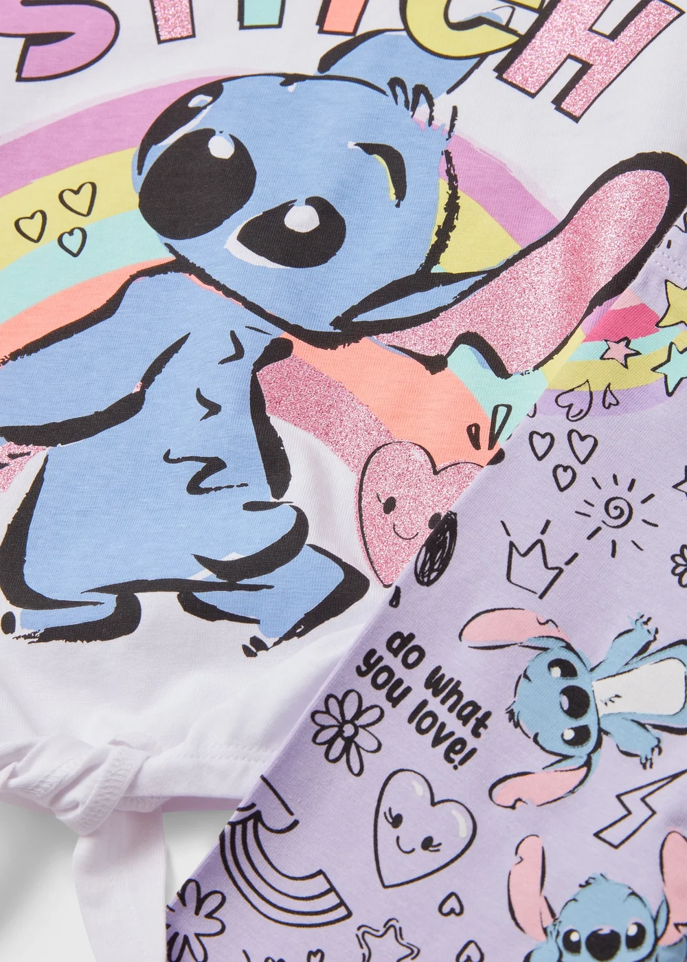 Disney Girls Lilac Stitch T-Shirt & Leggings Set (1-6yrs) - 1-1.5 Yrs Image 2