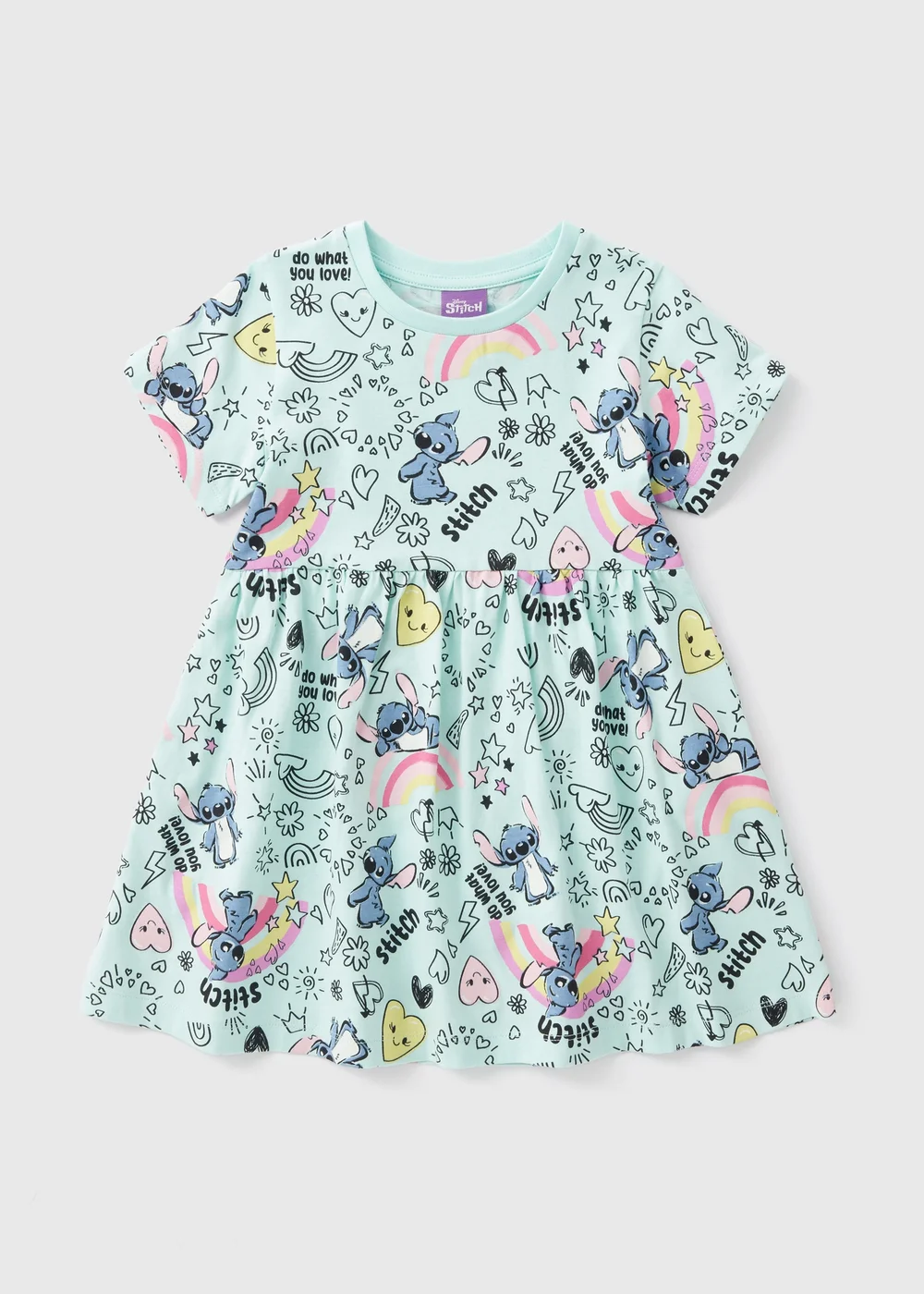 Disney Girls Blue Stitch Dress (1-7yrs) - 1-1.5 Yrs Image 1