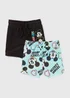 Disney Boys 2 Pack Black & Blue Mickey Sweatshorts (9mths-6yrs) - Age 9 - 12 Months Image 1