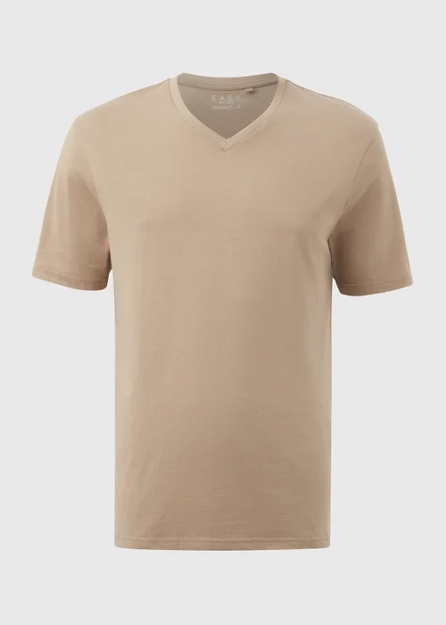 Teak Weathered Essential V Neck T-Shirt - Small Image 5
