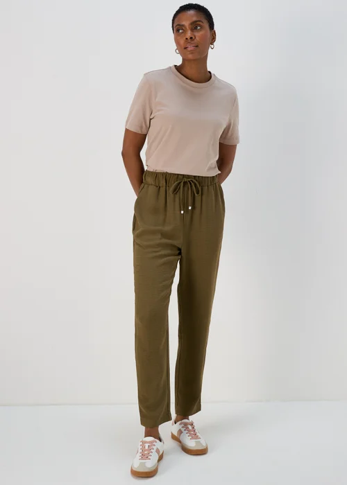 Olive Light Weight Tapered Trousers - 8 Image 4