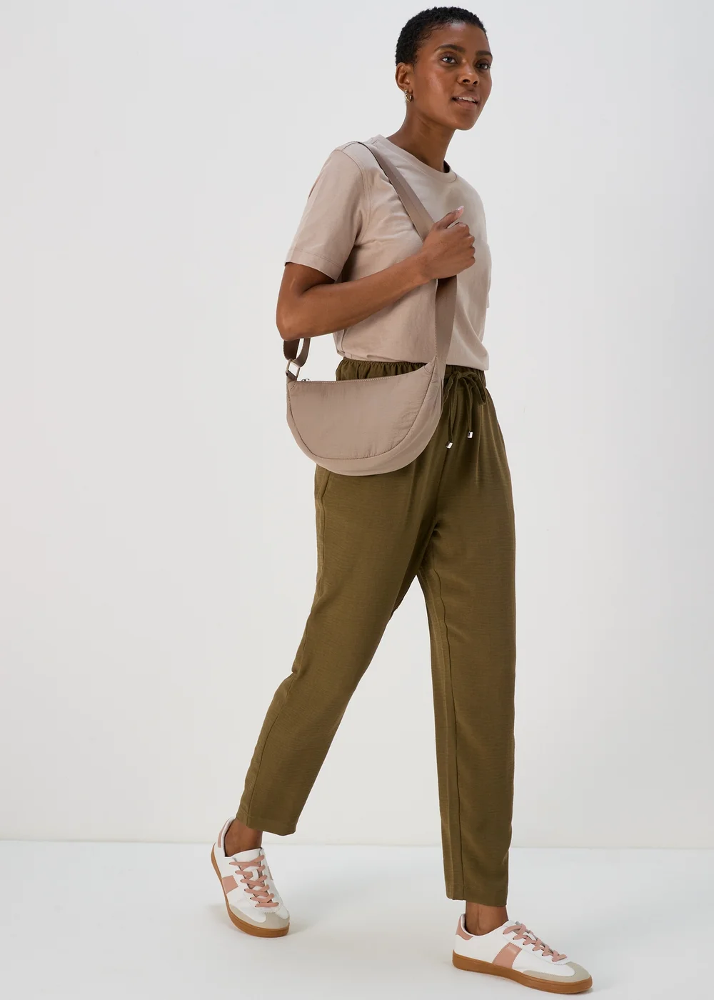 Olive Light Weight Tapered Trousers - 8 Image 1