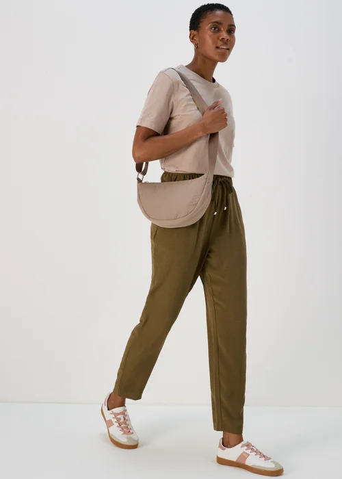 Olive Light Weight Tapered Trousers - 8 Image 1