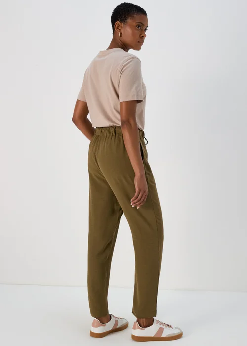 Olive Light Weight Tapered Trousers - 8 Image 2