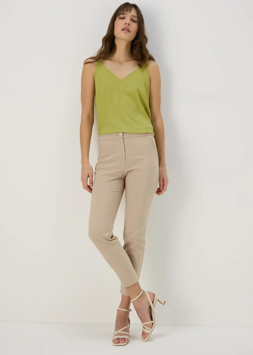 Et Vous Beige Neutral Capri Trousers - 8 Image 4
