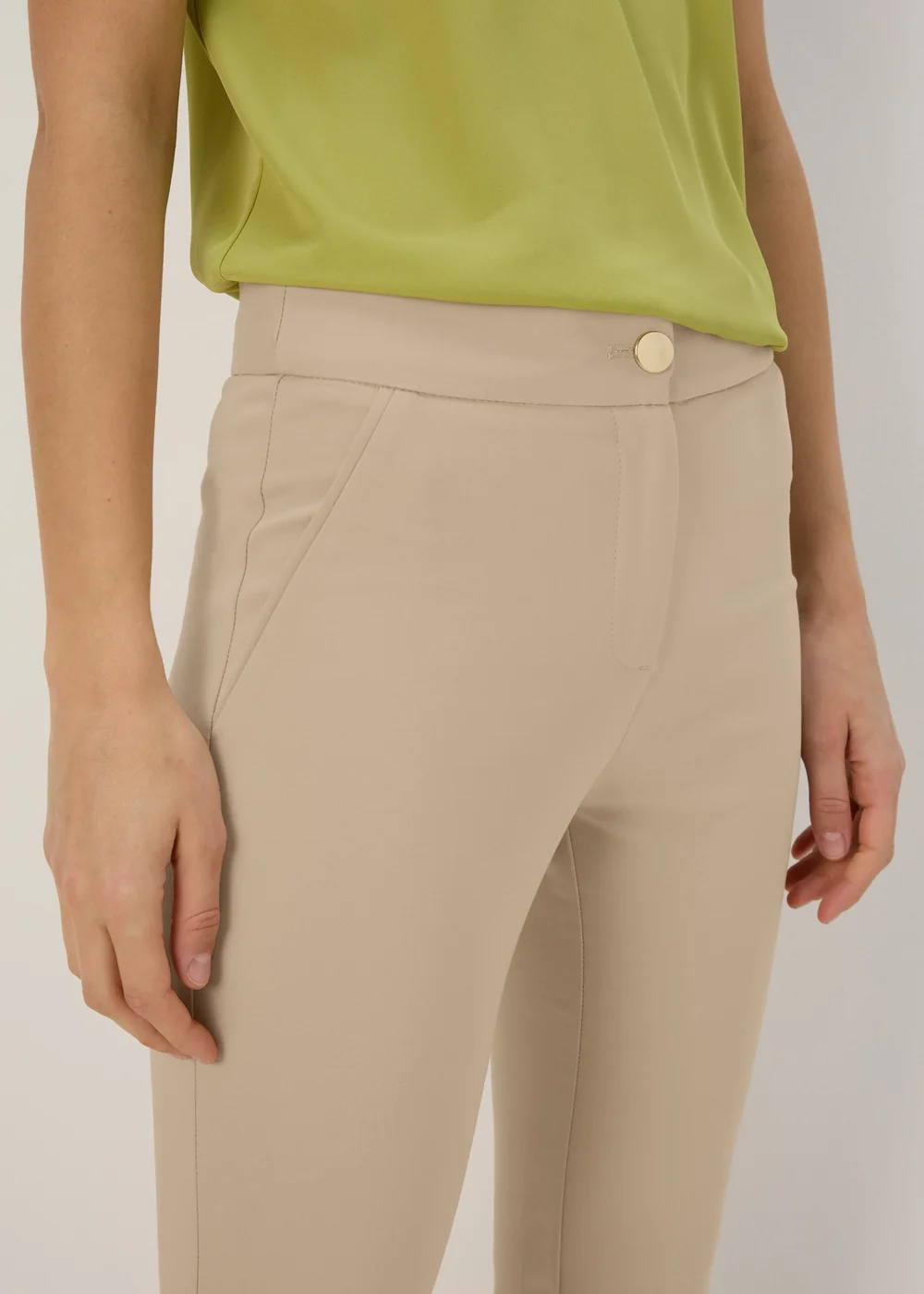 Et Vous Beige Neutral Capri Trousers - 8 Image 3