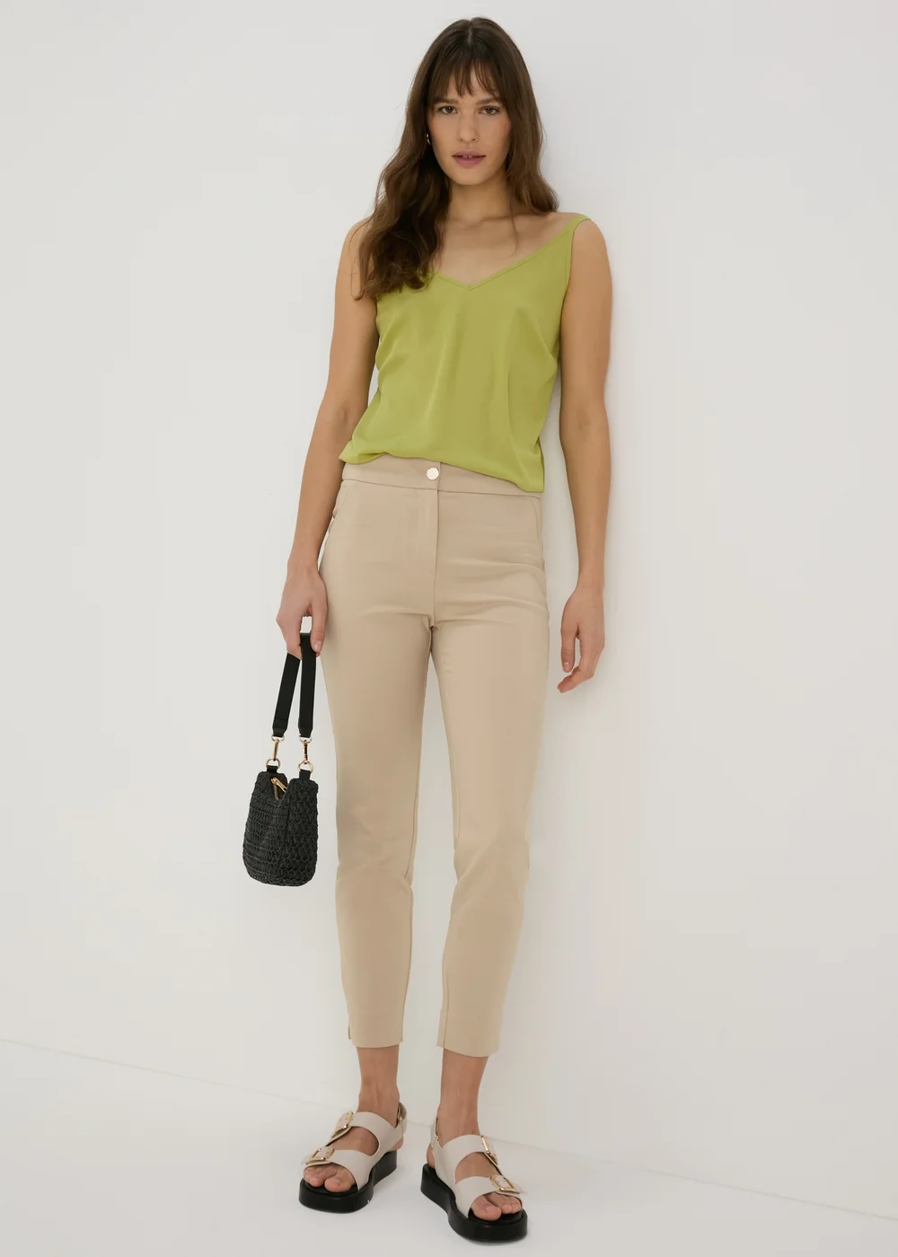 Et Vous Beige Neutral Capri Trousers - 8 Image 1