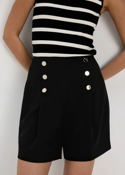 Et Vous Black Button Shorts - 8 Image 3