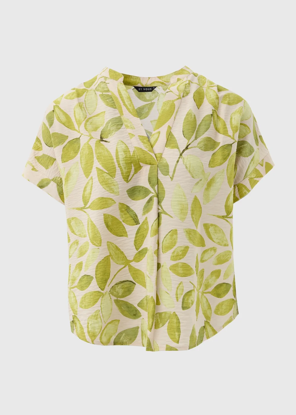 Et Vous Lime Leaf Print Airflow Blouse Top - 8 Image 5