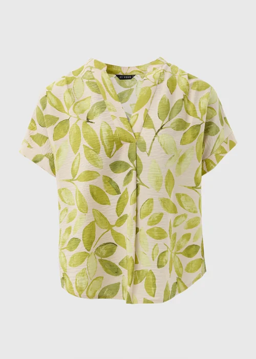 Et Vous Lime Leaf Print Airflow Blouse Top - 8 Image 5