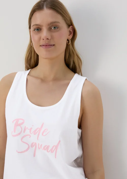 White Bridesmaid Jersey Top & Shorts Set - Extra small Image 3