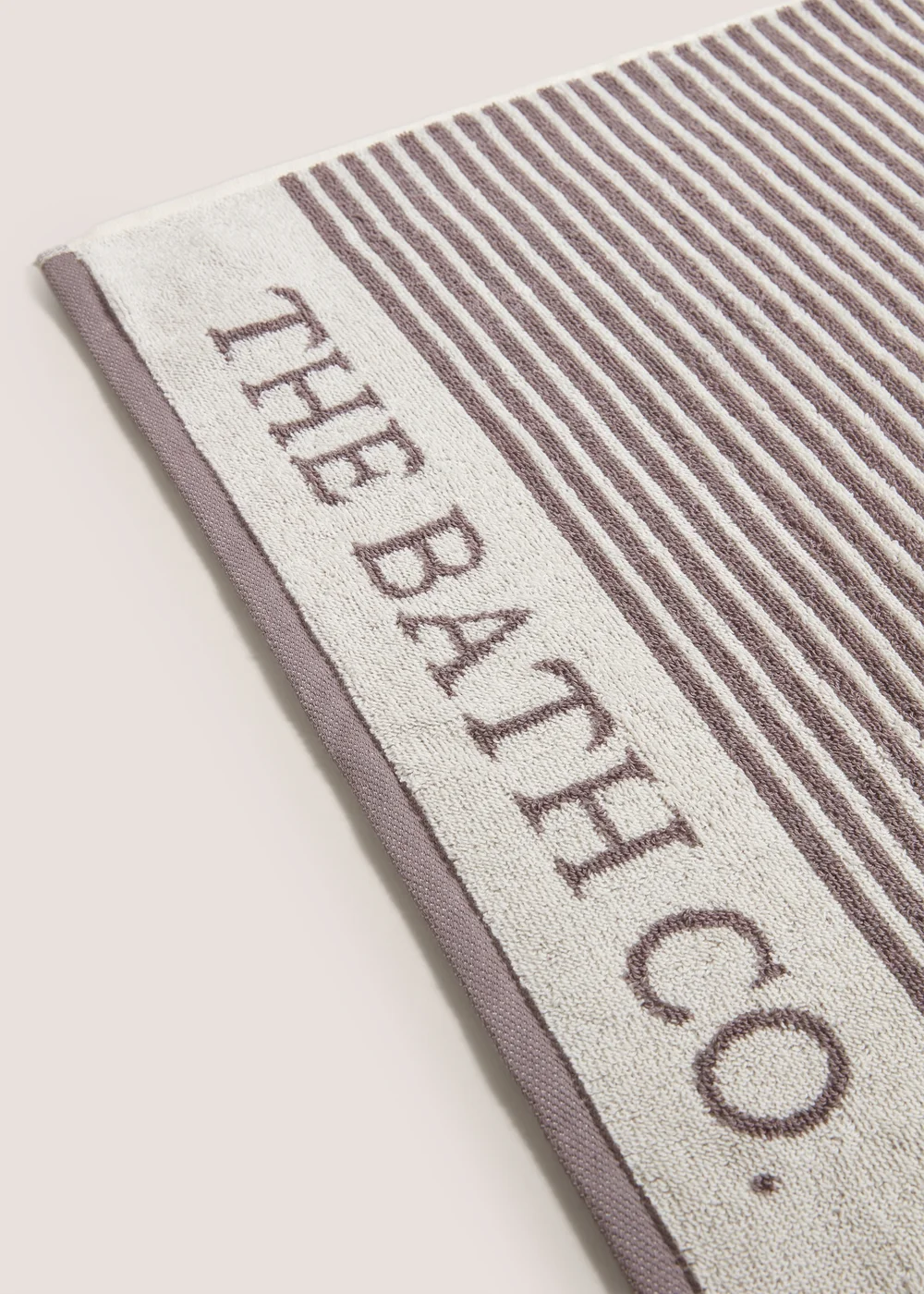 Dark Grey 100% Cotton The Laundry Co Border Stripe Hand Towel - Hand Towel Image 2
