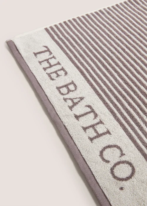 Dark Grey 100% Cotton The Laundry Co Border Stripe Hand Towel - Hand Towel Image 2