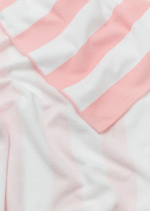 Pink Stripe Microfibre Beach Towel Image 2