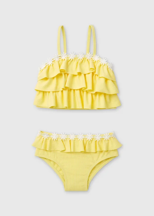 Girls Yellow Daisy Frill Tankini (1-7yrs) - 1 to 1 half years Image 1