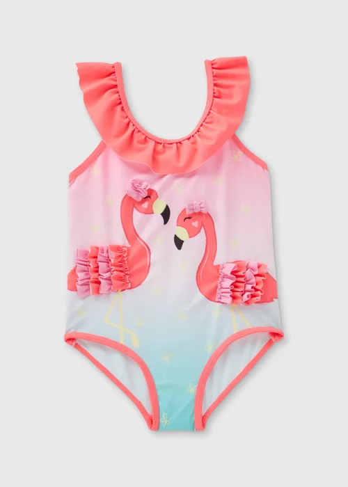 Girls Coral Flamingo Costume (1-7yrs) - 1-1.5 Yrs Image 1