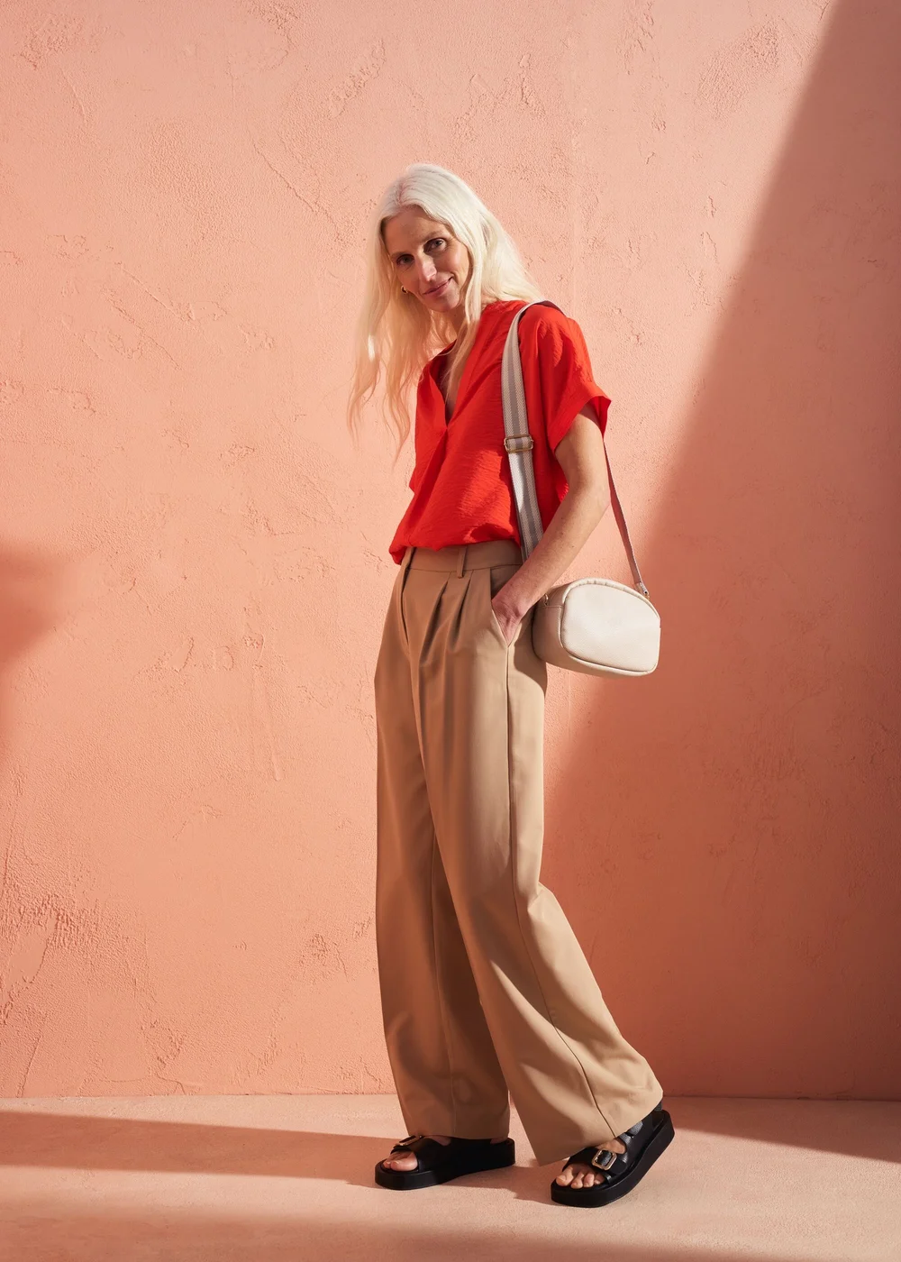 Et Vous Beige Wide Leg Suit Trousers - 8 Image 1