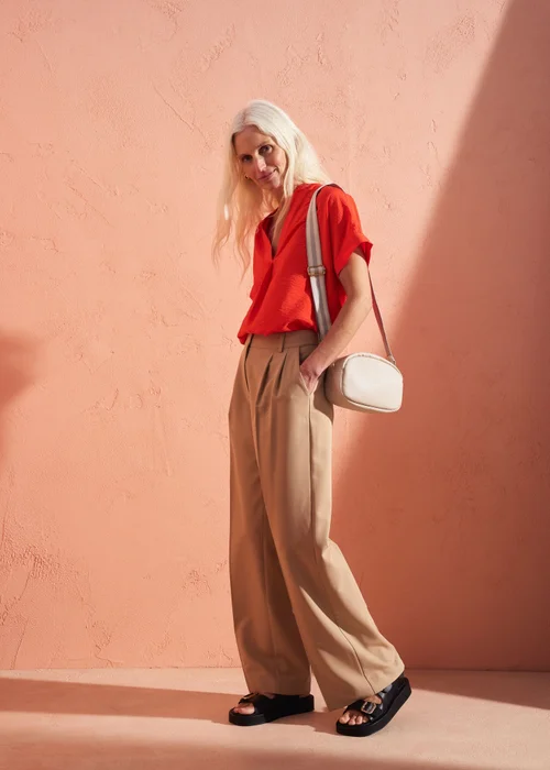 Et Vous Beige Wide Leg Suit Trousers - 8 Image 1