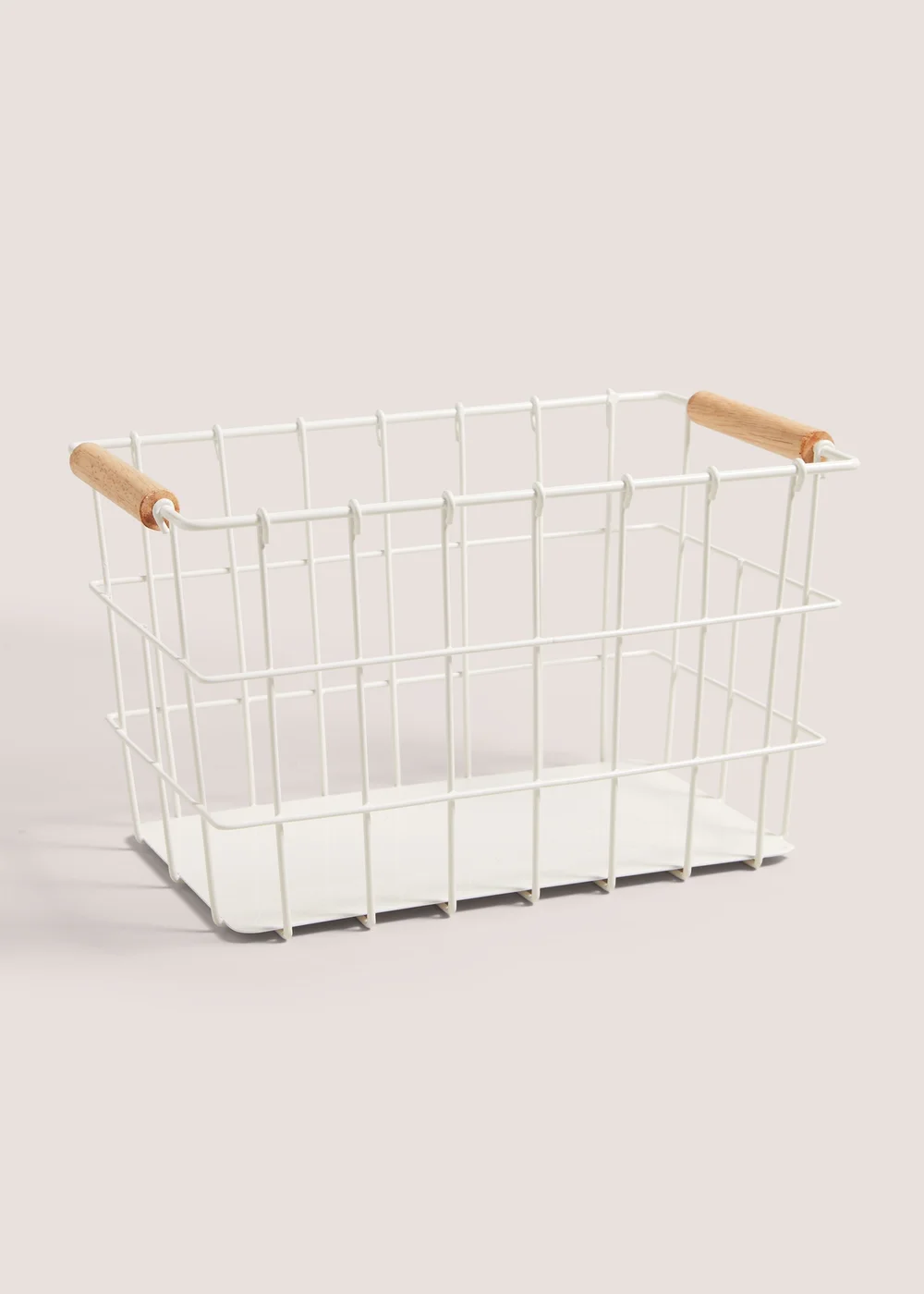 Kitchen Co White Large Metal Basket Image 1
