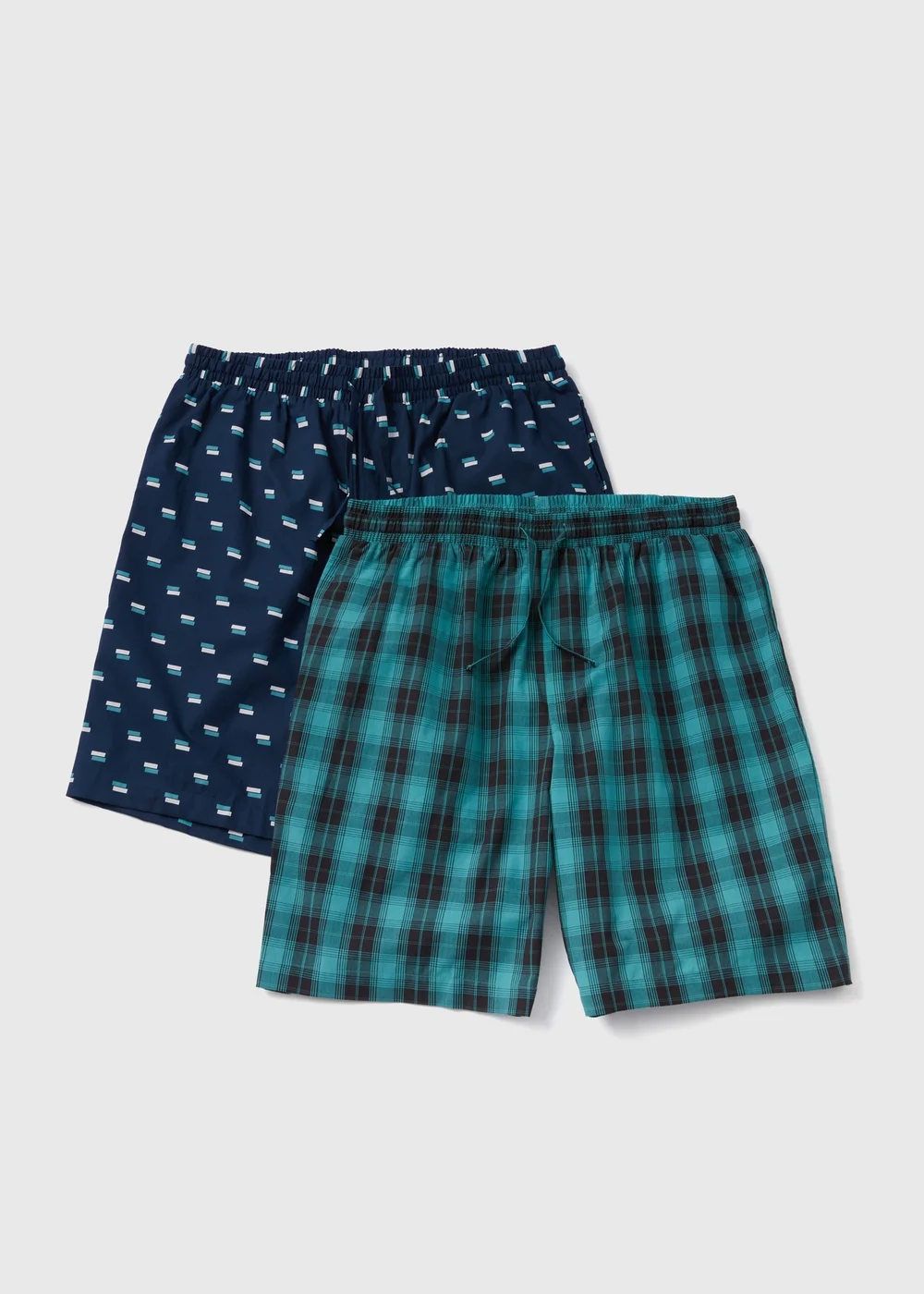 Check & Navy Print 2PK Shorts - Small Image 1