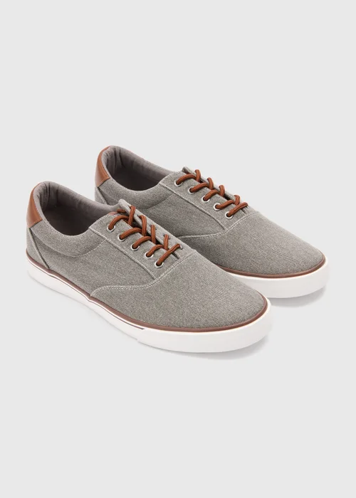 Grey Canvas Pump Shoes - Size 6 Image 1