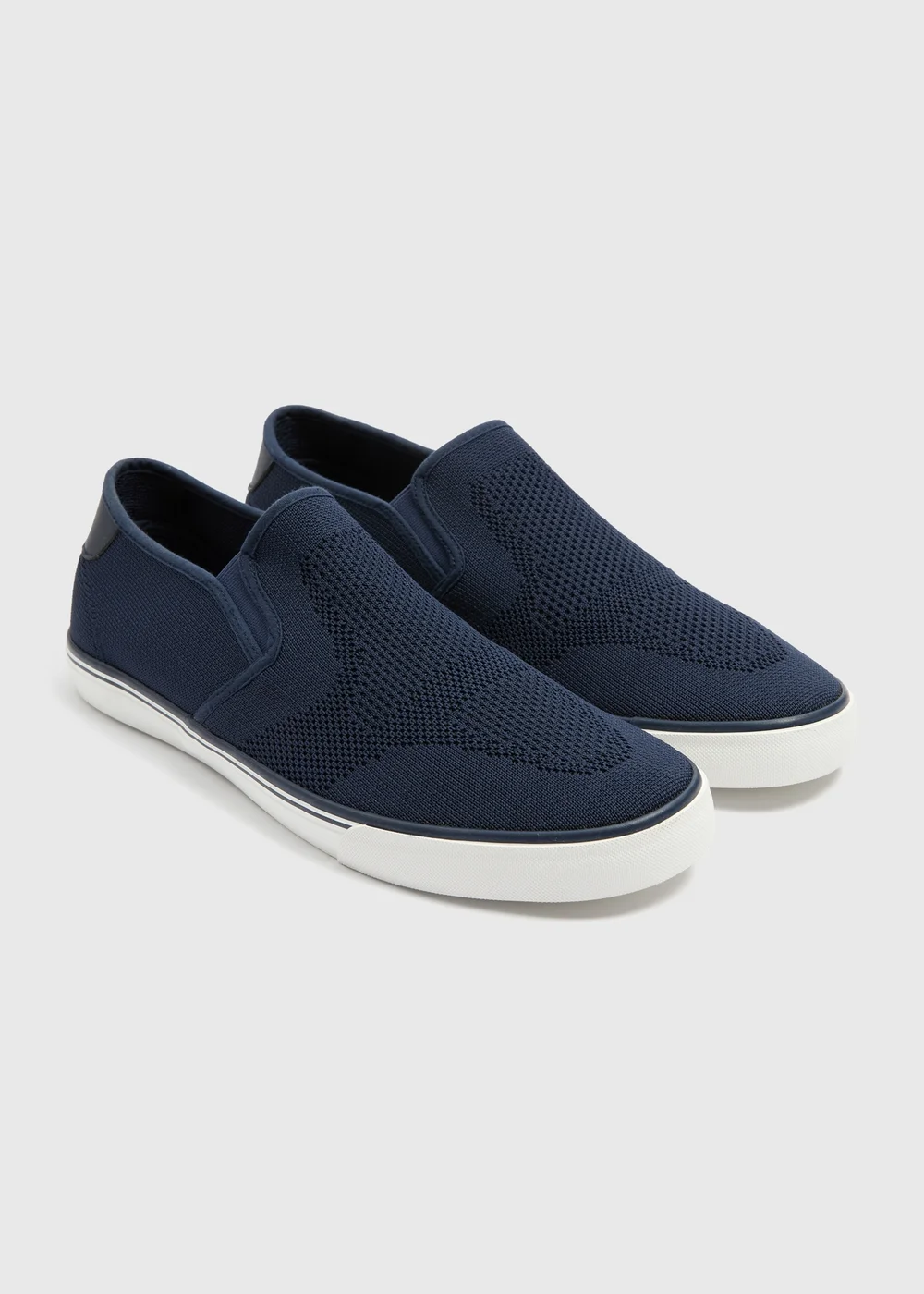 Navy Textured Slip On Pump Shoes - Size 6 Image 1