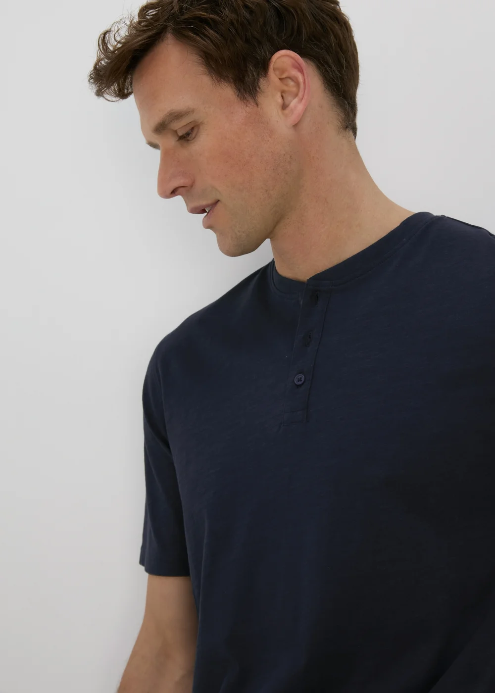 Navy Grandad T-Shirt - S Image 3